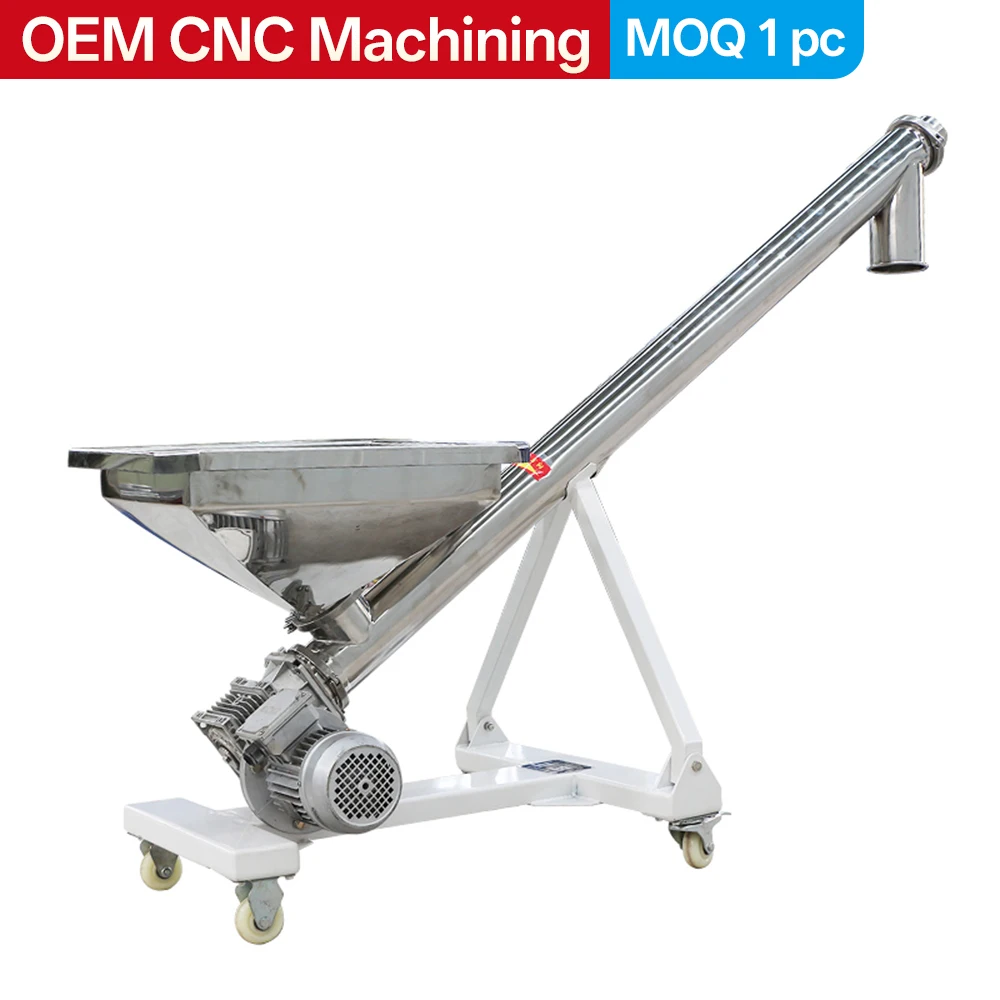 Custom Flexible Shaftless Screw Conveyor Feeder for Pellets | Big Capacity Level Inclined Transport, Top/Bottom Motor Reducer