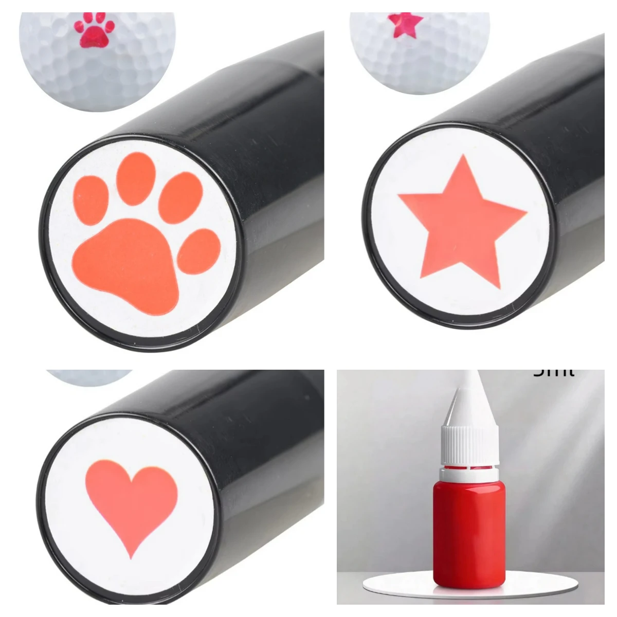 Golf Ball Stamper Stamp Marker Quick Drying Impression Durable Long Lasting Various Patterns Plastic Golf Accessories For Golfer