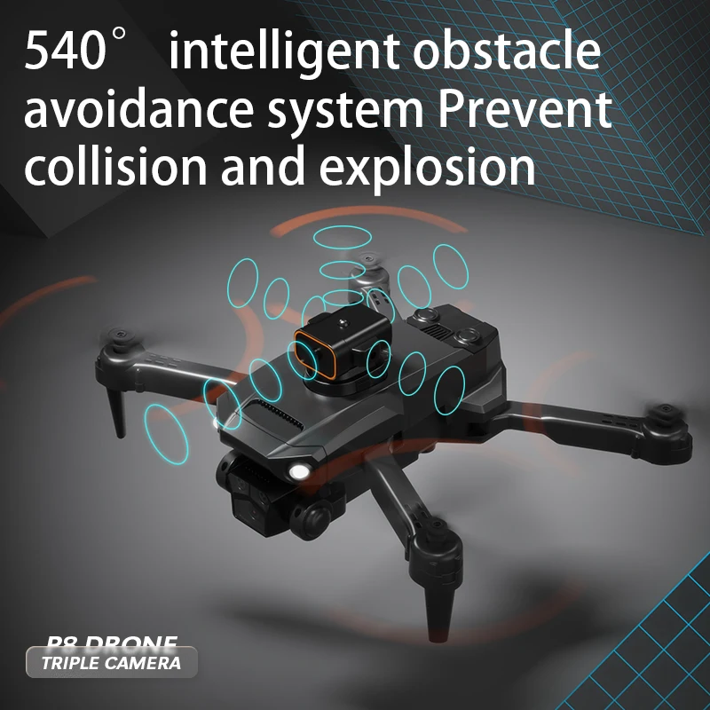 2024 esplosione P8 evitamento ostacoli Drone pieghevole Dual Lens HD fotografia aerea Quadcopter giocattolo aereo telecomandato