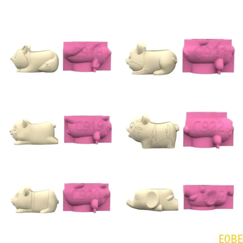 

E0BE Crafting Planter Moulds Silicone Concrete Moulds Animal Vase Molds