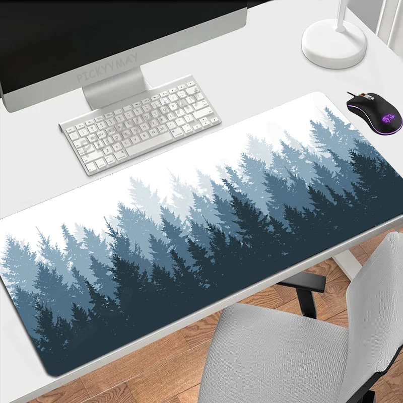 Forest Design 80x30cm XXL Lock Edge Mousepads Large Gaming Mousepad Keyboard Mats Mouse Mat Beast Desk Pad For Gift Mouse Pads