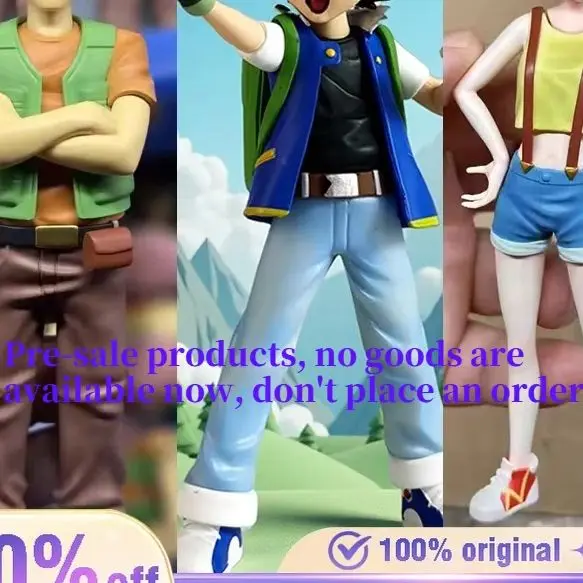 

14cm Ash Ketchum Brock Misty Figure Pokemon Adventures Anime Figures Collectible Desktop Ornament Decorations Best Gift for Kids