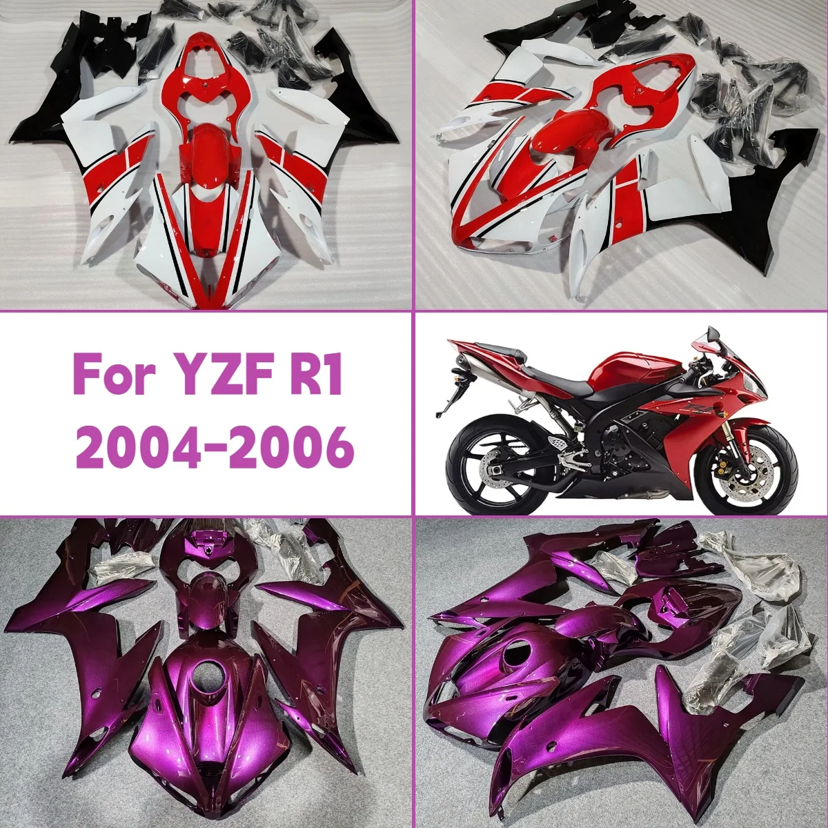 

Prime Fairing Set 2004 2005 2006 YZF R1 Full ABS Painted Fairings Injection ABS Fit for 04 05 06 Yamaha YZFR1