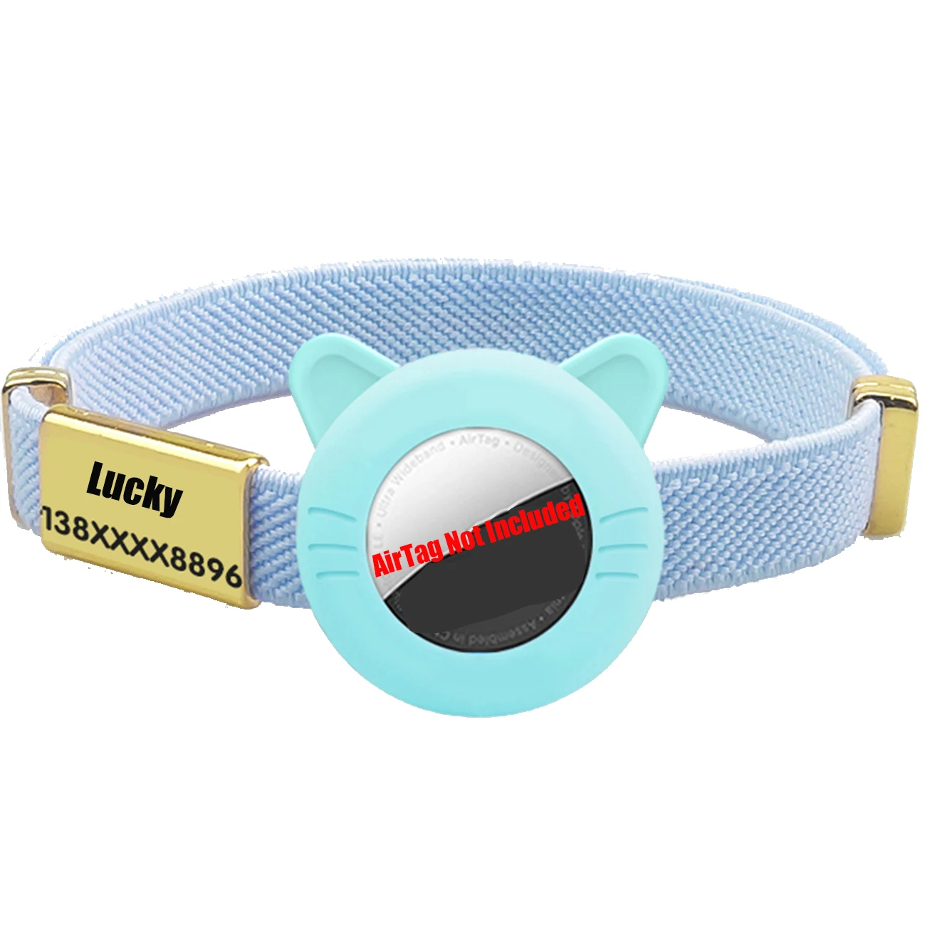 Neues Breakaway AirTag Tracker Katzenhalsband, kostenloses individuelles Namensschild, Kätzchenhalsband mit GPS-Halterung, verstellbare Anti-Verlust-Haustierhalsbänder – Detail 16