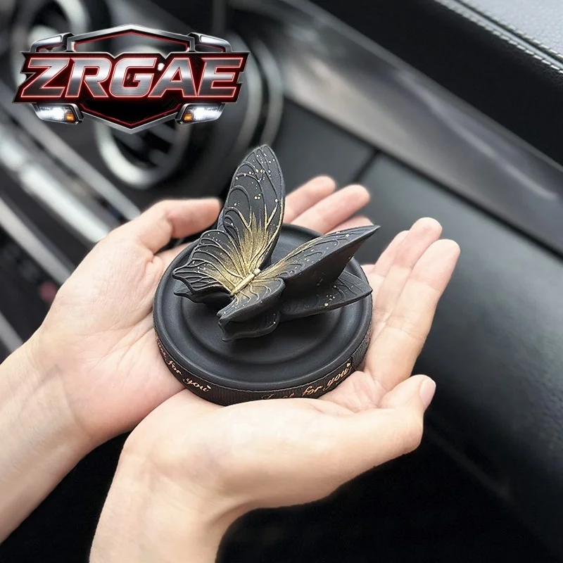 Luxury Black Butterfly Car Aroma Diffuser Stone Dashboard Decor Universal Auto Fragrance Ornament Gift For All Vehicles