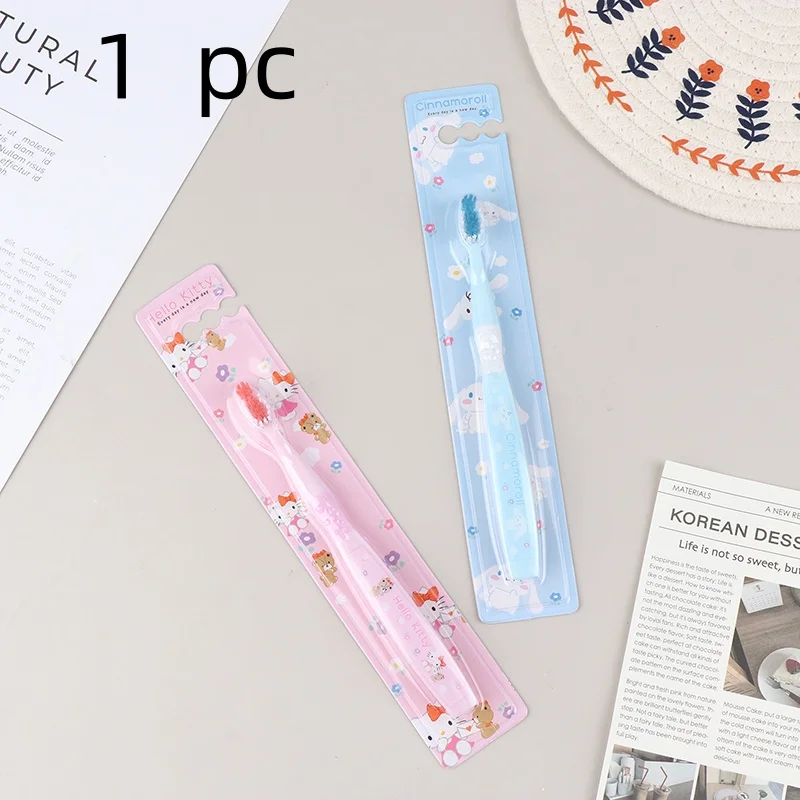 Hellokitty Sanrio Toothbrush Mymelody Kuromi Cinnamoroll Cartoon Student Adult Household Toothbrush Cleaning Toothguard