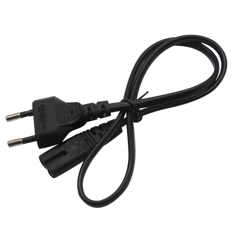 0.6M 2ft 2 Pin Prong Female AC EU Power Supply Cable Cord US Power Extension Cord Lead Wire Power Cord For Desktop Laptop Radio