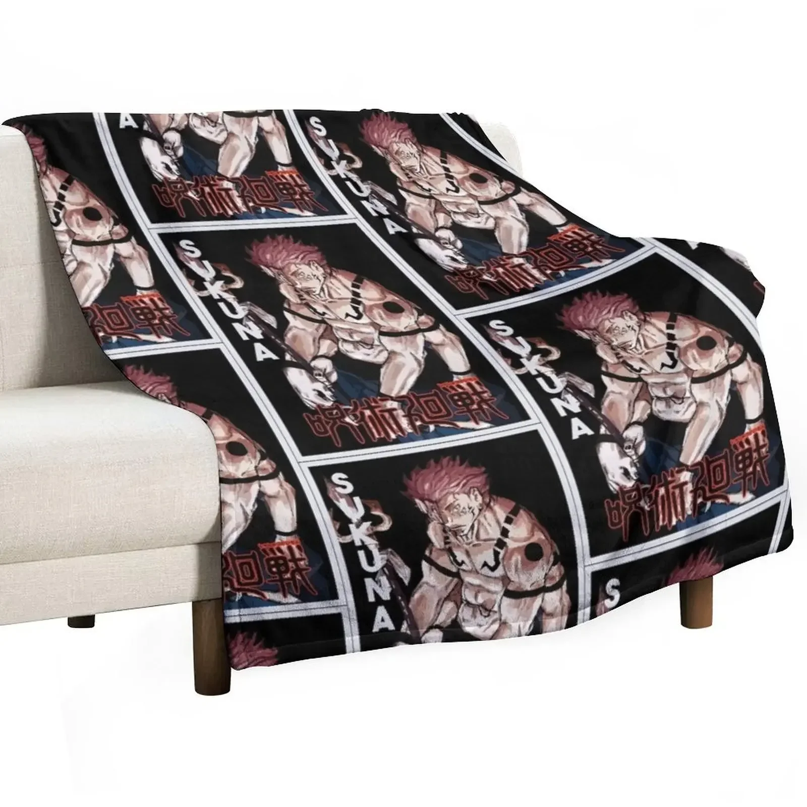 Sukuna , Anime Throw Blanket Sofa Picnic Furry Blankets For Sofas Blankets