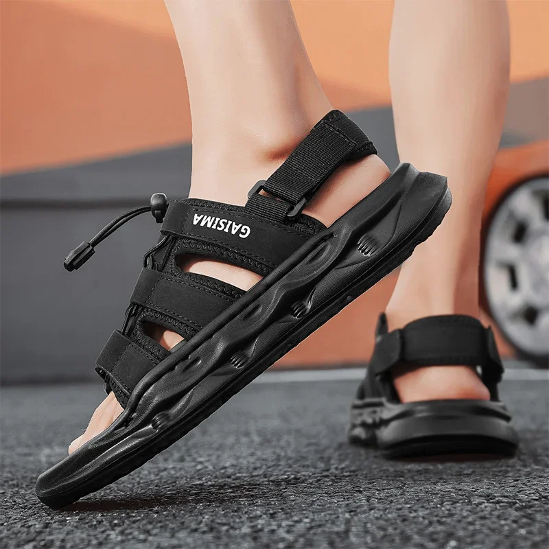 شقة عادية عدم الانزلاق التجفيف السريع الذكور أحذية الشاطئ الرجال الصنادل في الهواء الطلق المشي لمسافات طويلة المشي تنفس موضة كبيرة الحجم 44 جديد #4