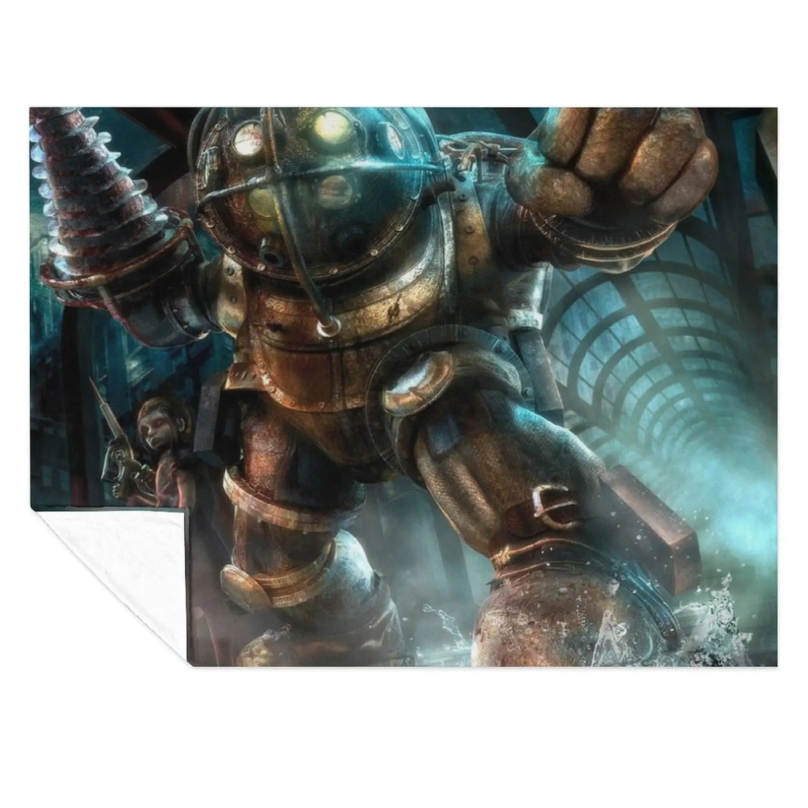 

Bioshock Big Daddy Gaming Art Throw Blanket cosplay anime Flannel Heavy Blankets