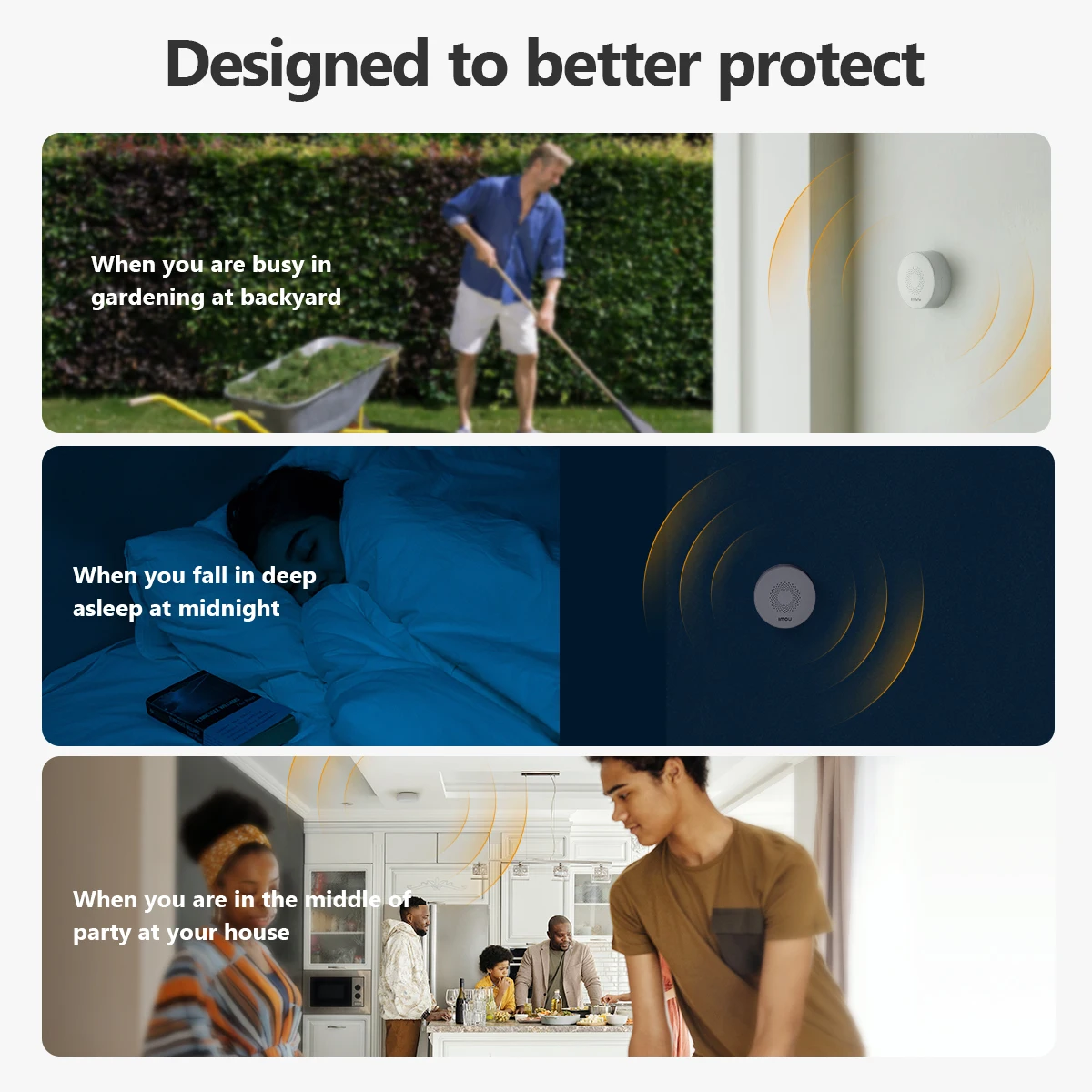 IMOU-sirena de alarma WiFi Smart Life, altavoz de 85dB ZigBee 3,0 con sirena de Flash estroboscópica, larga resistencia para sistema de seguridad del hogar