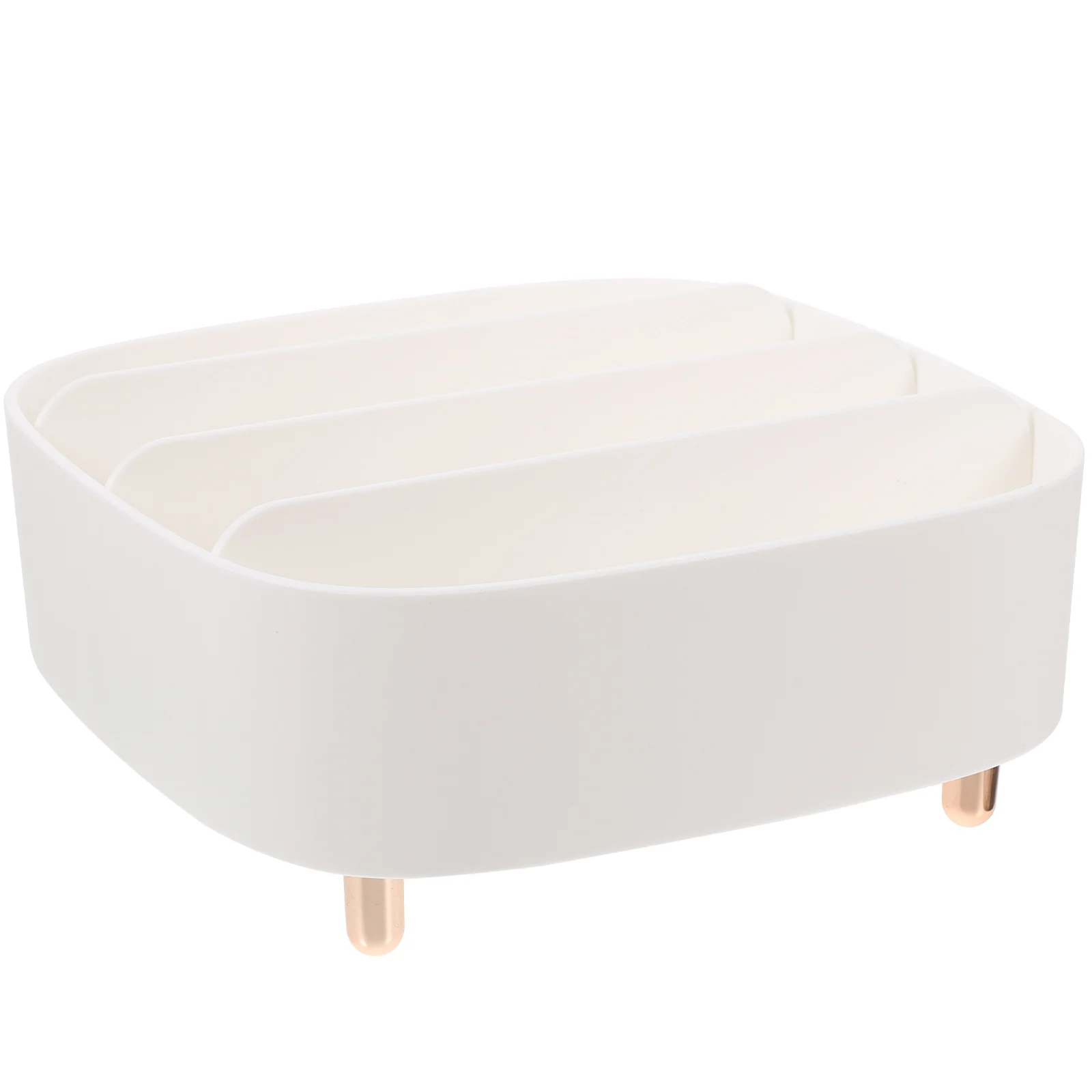 

Makeup Storage Box Durable Pp Organizer Removable Shelves Non-Slip Desktop Vanity Organizer For Eyeshadow