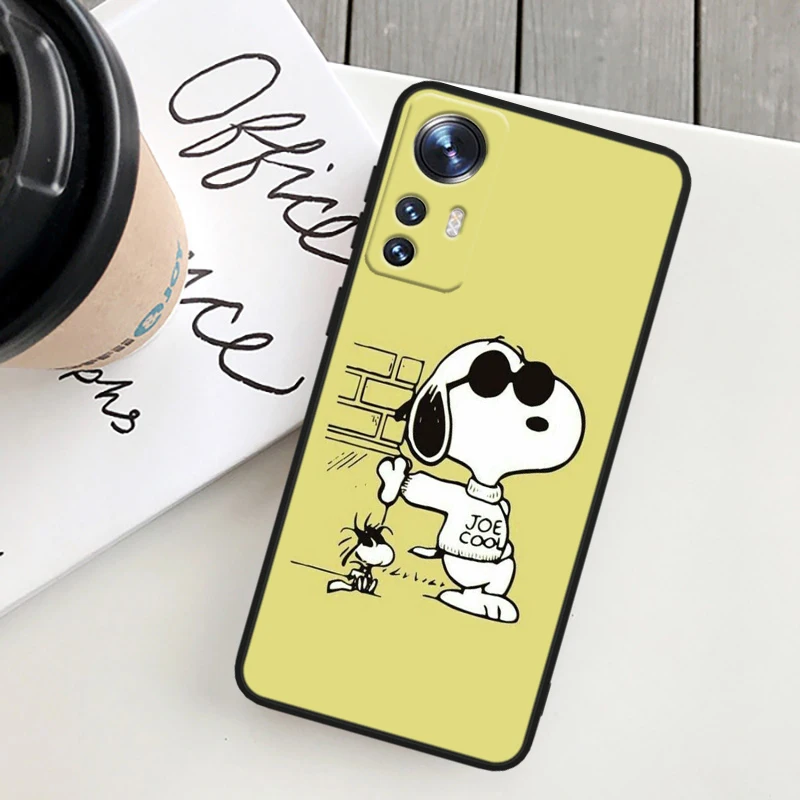 Cartoon Snoopy Cool For Xiaomi Mi Note 10T 10S 10 9T 9 SE 8 CC9E A3 5G Lite Pro Soft Silicone Black Phone Case