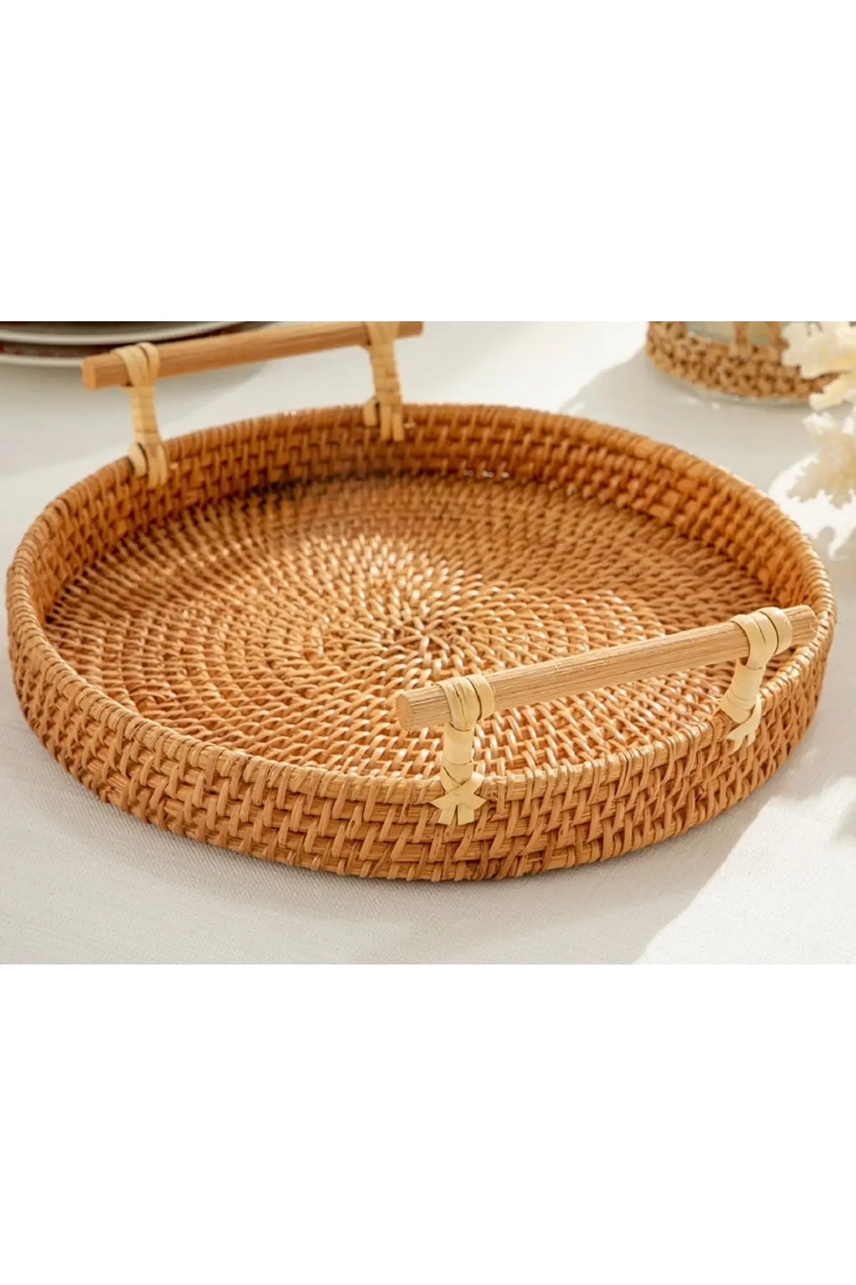 

Liar desire sabar Nude Rattan round tray 24 Cm outdoor coffee luxury 2022 tray Tea tray Tea tray