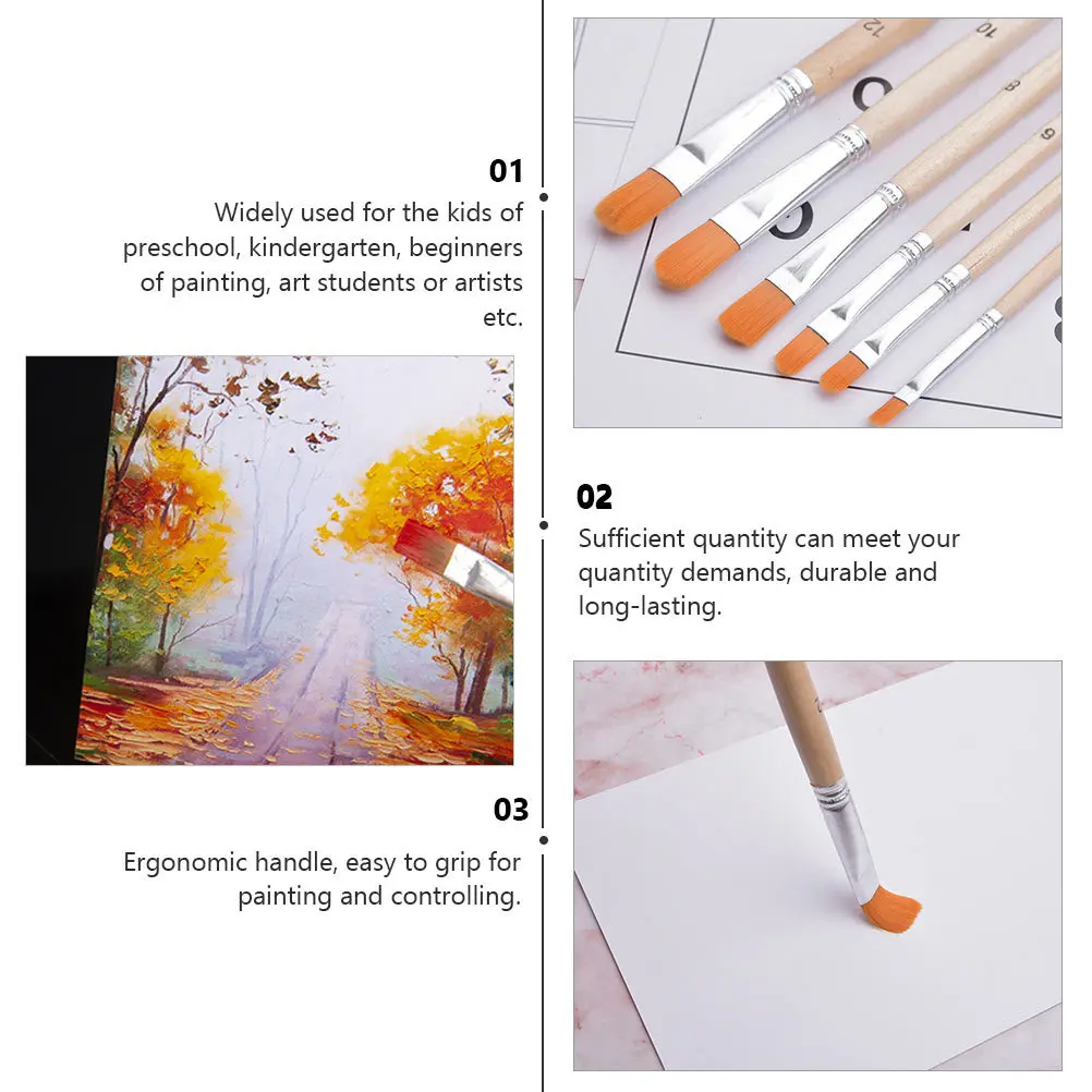 

12pcs Oil Painting Brush Set Kids Watercolor Acrylic Gouache Painting Wooden Handle Art Paint Brushes Diy Graffiti Tools