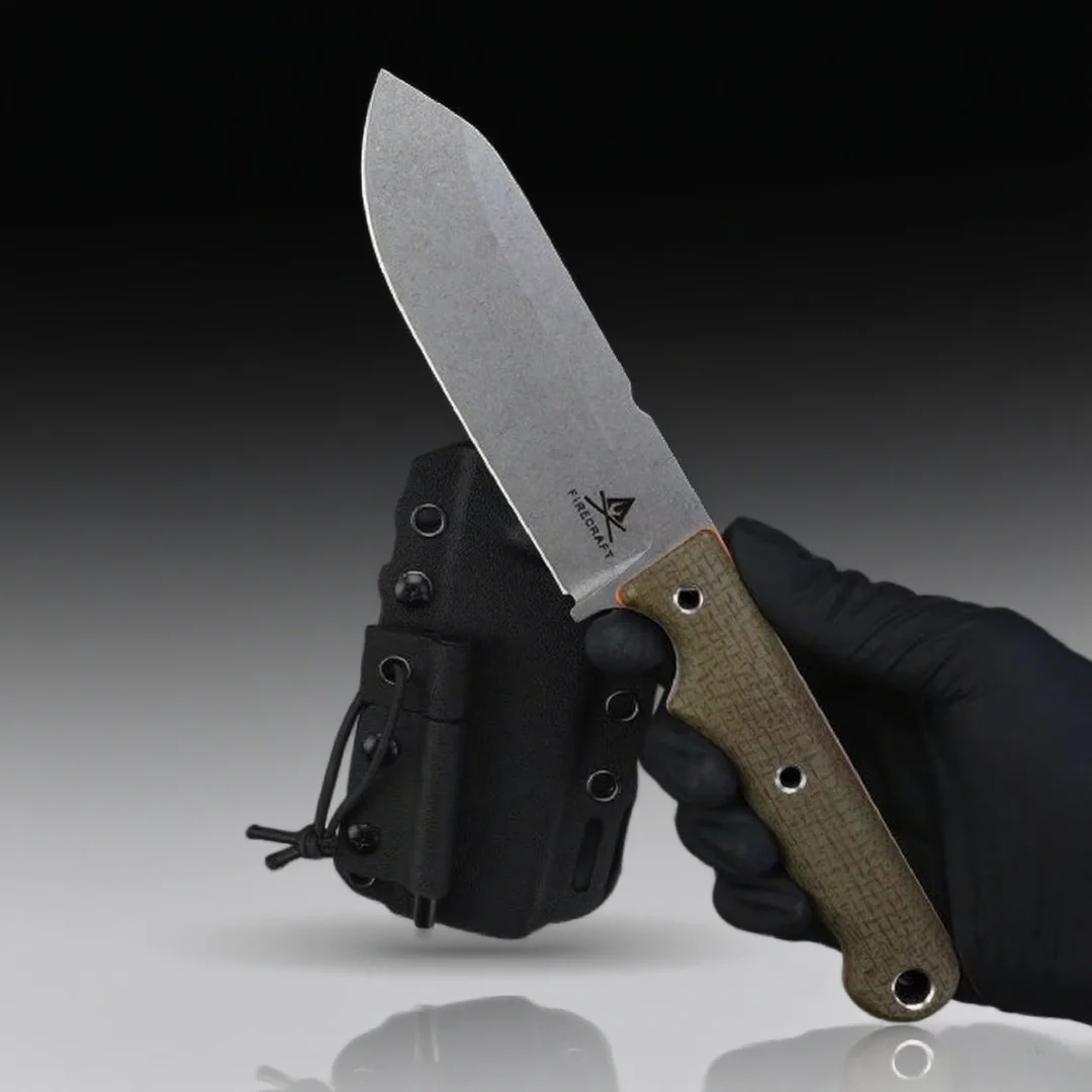 Shirakawa - سكين تكتيكي مستقيم، مقبض من ألياف الكتان، سكين خارجي، أداة تخييم وتسلق الجبال، تقطيع فواكه حادة