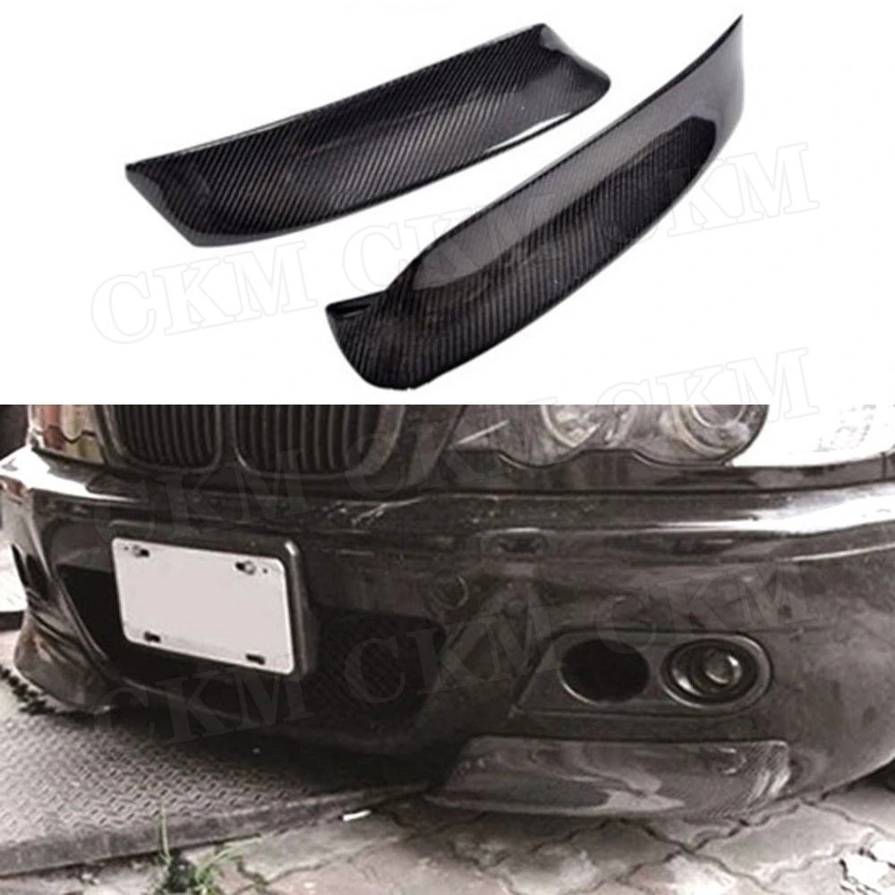 

Carbon Fiber Front Bumper Lip Splitters Flaps Apron Cover Trim For BMW 3 Series E46 M3 3D Style 1999-2006 FRP Prime Canard Guard