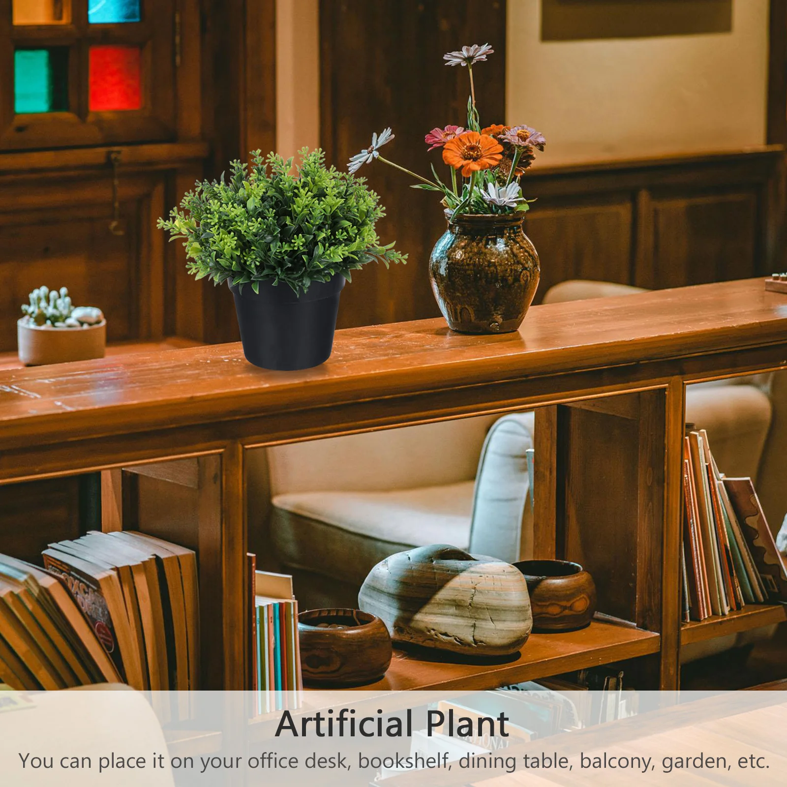 

Simulation Bonsai Artificial Plant Home Decor Lifelike Realistic Bonsai Fake Green Plants No Watering Indoor Office Bar