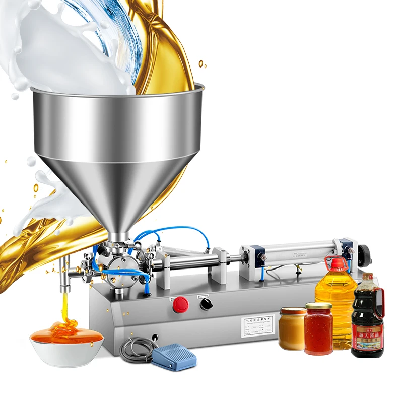 Vertical Semi-Automatic Manual Can Bottle Filling Machine For Beverage Cosmetics Juice Water Vial Food Plastic Pouch Packaging