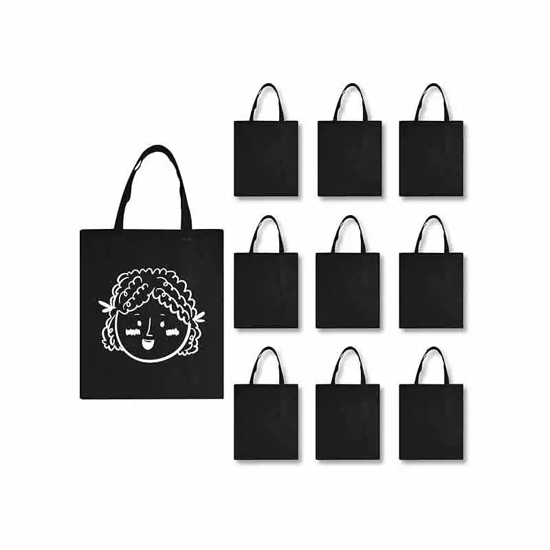 CHN6 10 pcs Sublimation Tote Bags,polyester tote bags for sublimation, DIY customization blank canvas tote