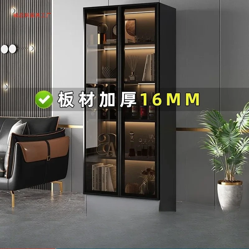 Light  wine cabinet agat the wall Locker Modern simple dining side cabinet Household integrated side cabinet Glass door