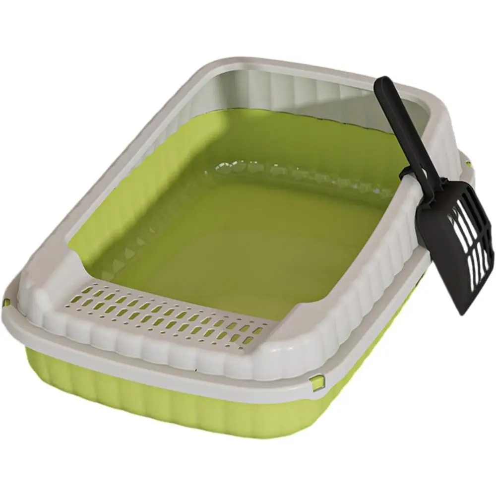 علبة نفايات القطط المفتوحة، صينية فضلات الحيوانات الأليفة، كبيرة محمولة، سرير القطط، كيتي، مقلاة القمامة، مرحاض القطط للحيوانات الصغيرة، Gre #1