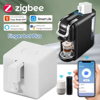 Tuya Zigbee Fingerbot Plus Smart Finger Bot Switch Button Pusher Smart Home Automation Kits, Alexa Google Home Assistant Gateway