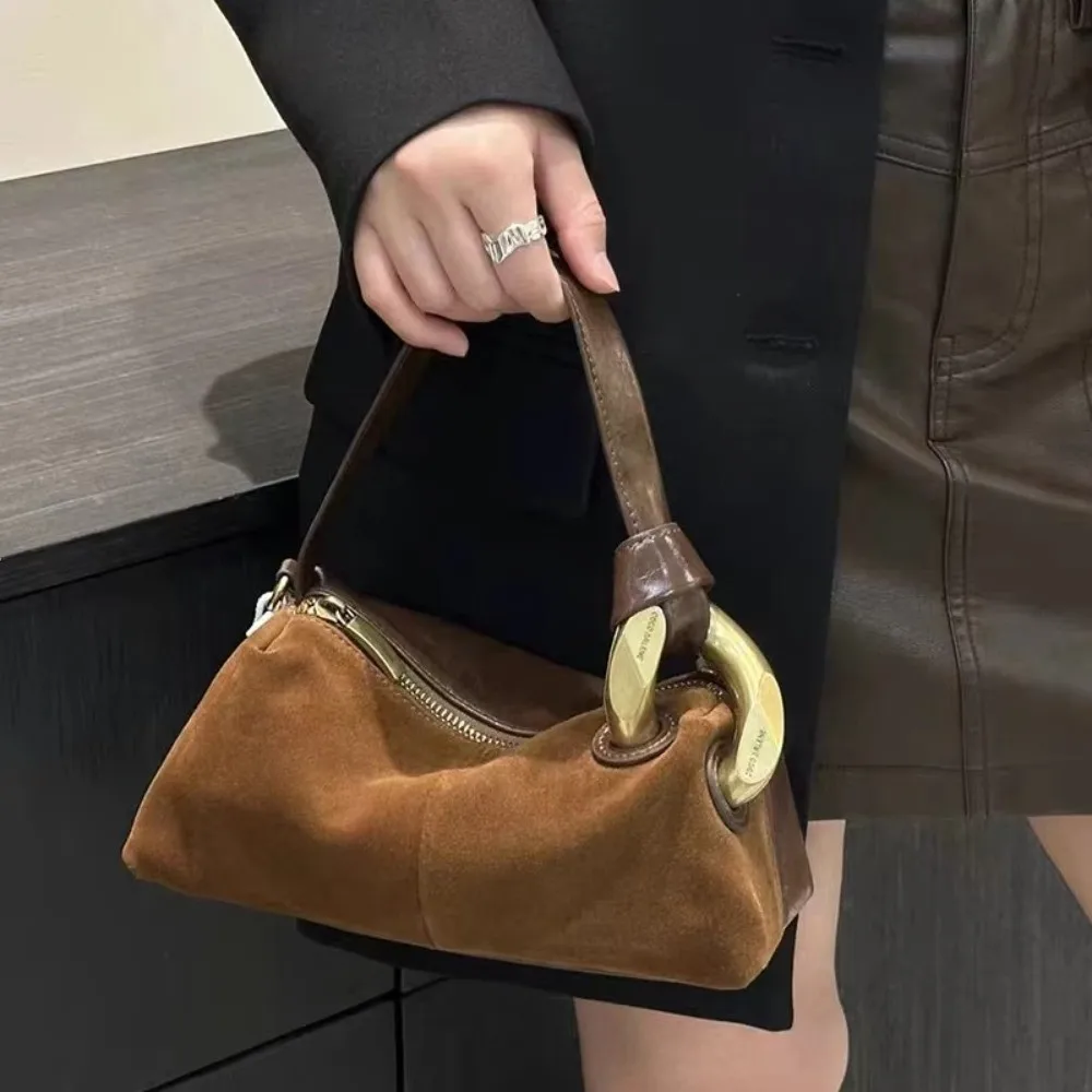 

Fashion Faux Suede Leather Shoulder Bag Small Solid Color Crossbody Bag Female Handbagg Women