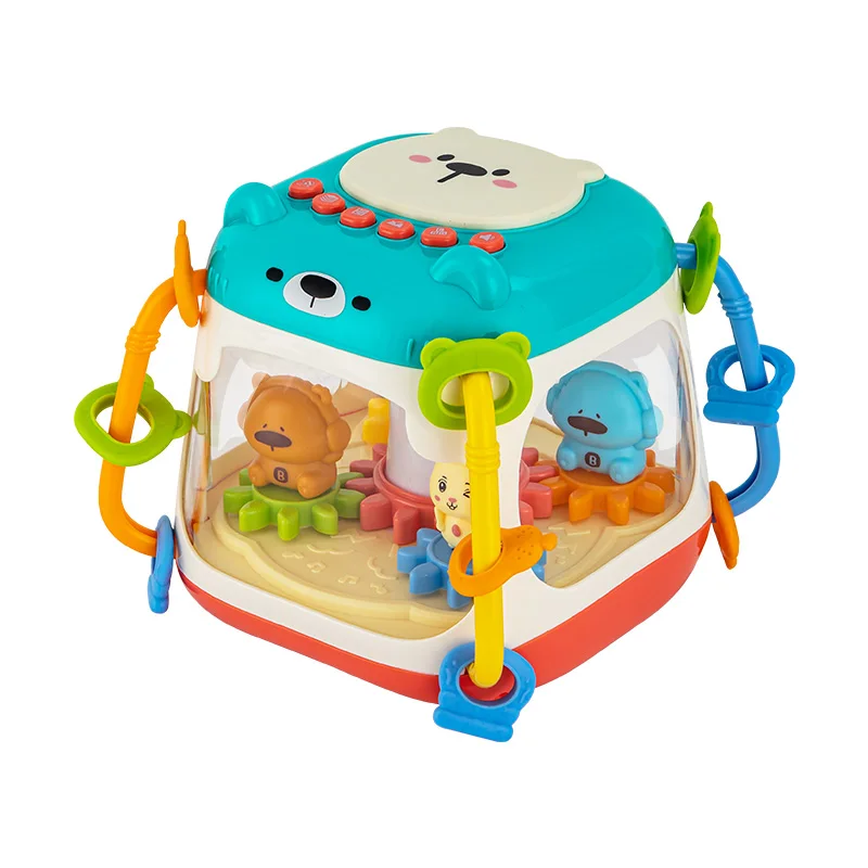 Hxl Children's Music Drum Baby Toys over 6 Months Old Early Childhood Education Racket Hexahedron