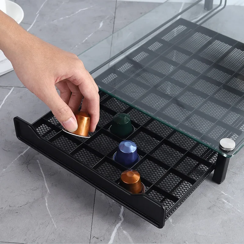 40/60 Coffee For Nespresso Capsule Holder Rack Organizer Storage Stand Pods Coffee Drawers Stand Rack Practical Coffee Shelves