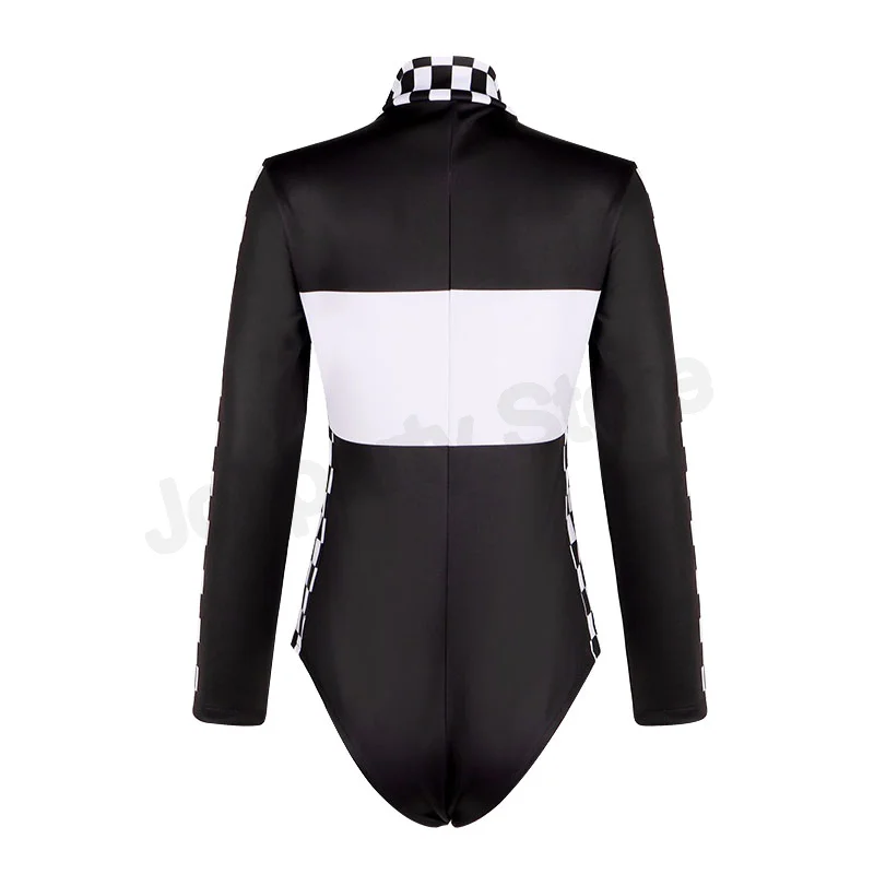 Women Girls Race Car Driver Jumpsuit Halloween Sexy Bodysuit Cosplay Costume Long Sleeves Car Game Racer Cheerleaders Uniform