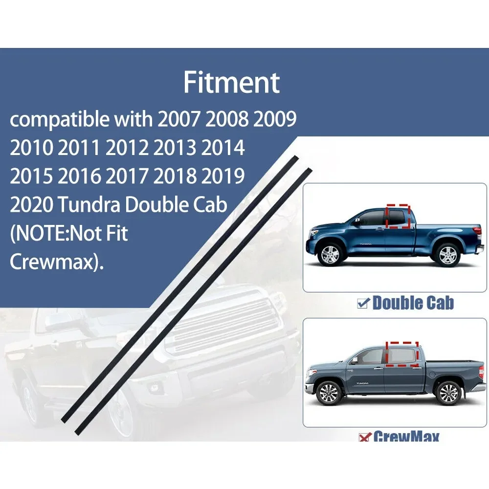 755510C050 755520C050 2 قطعة سقف صب ختم السير الوقائي الأسود ل تندرا كابينة مزدوجة 2007-2020 اكسسوارات السيارات المطاط دائم