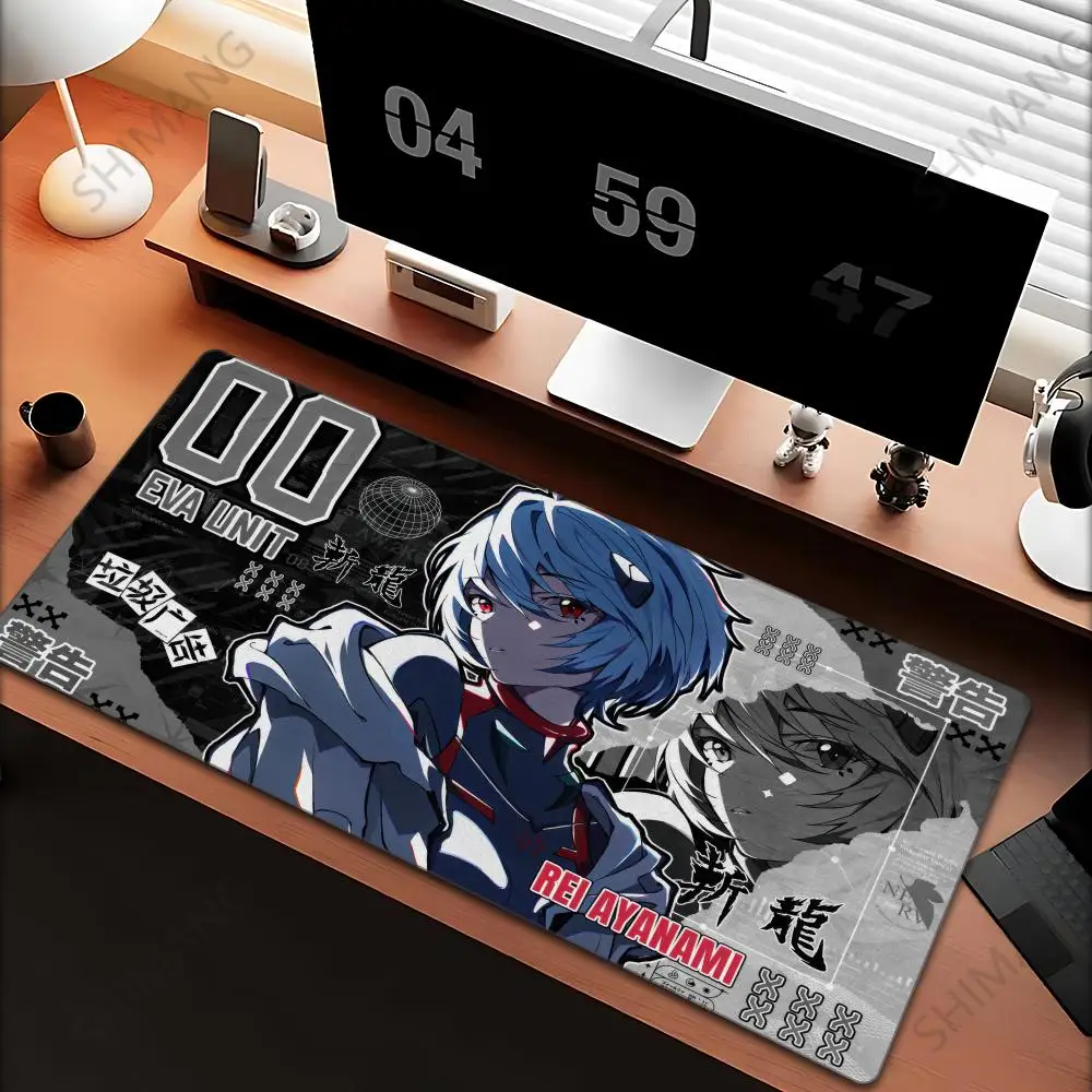 XXL Kawaii Anime Girl Ayanami Rei Mousepad Large Size Gaming Tablepad Evangelions Lock Edge Thickened Computer Keyboard Desk Mat
