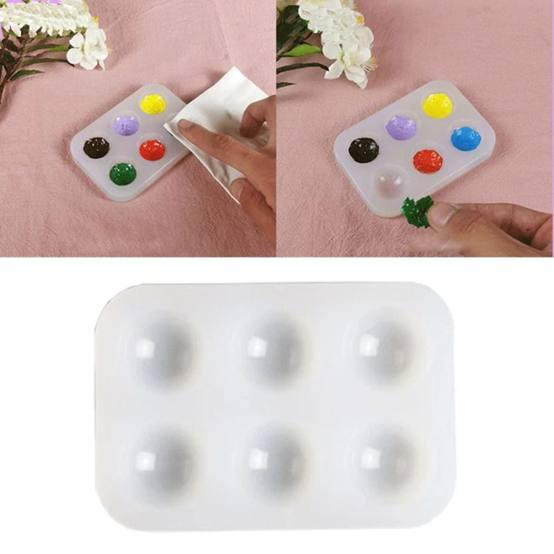 Silicone Artist Paint Palette Mold Color Palette Shaped Pattern Paint Tray Resin Mold DIY Handmade Drawing Palette Mold