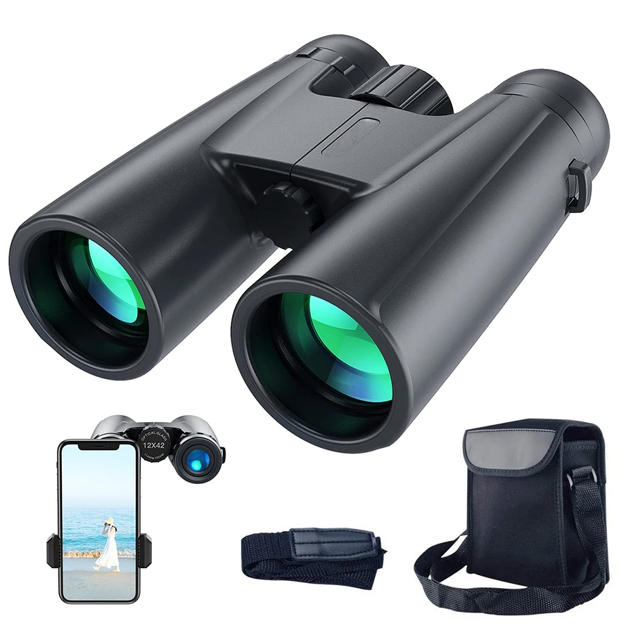 

12x42 Binoculars Professional High Power Binocular HD Long Range Telescope for Hunting Outdoor Camping Travel Military Equipment