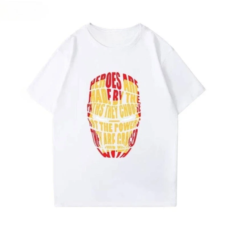 

2025 Marvel Iron Man Collaboration Marvel T-shirt Avengers Iron Man Children's and Parent-child Matching Short-sleeved