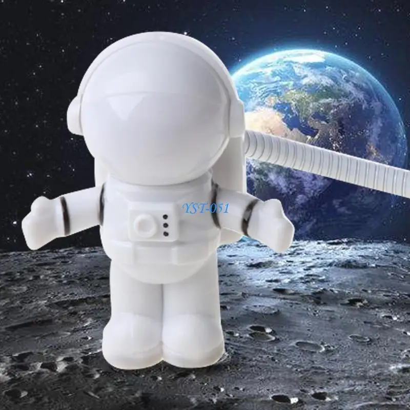 

E15A Flexible USB White Astronaut Tube Portable LED Night Light Bulb For Computer Laptop PC Notebook Reading Home Decoration