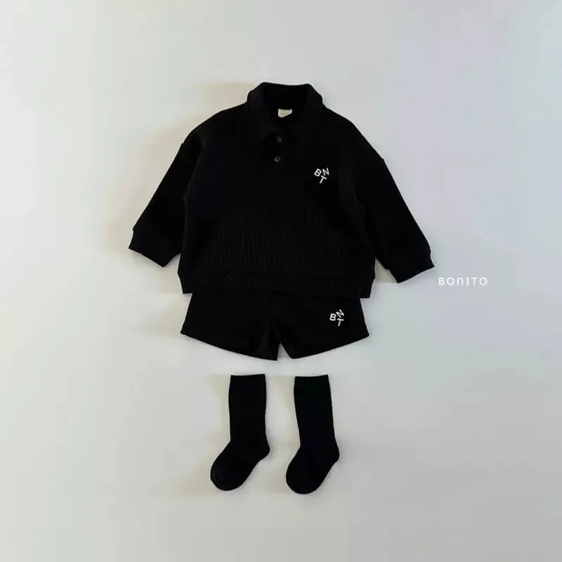 Primavera nuovo bambino vestiti a maniche lunghe Set neonata moda lettera stampa risvolto camicie + pantaloncini 2 pezzi vestito ragazzi Waffler abiti