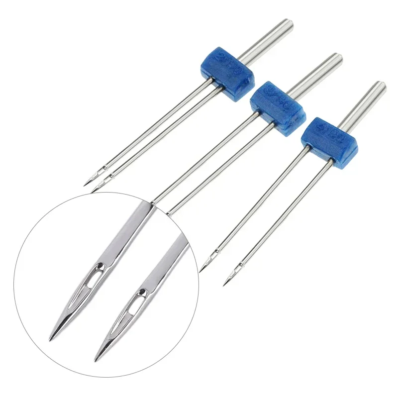 3pcs Double Twin Needle Pins Steel Twin Stretch Machine Needles 2mm 3mm 4mm Household Multi Function Sewing Machine Accessories