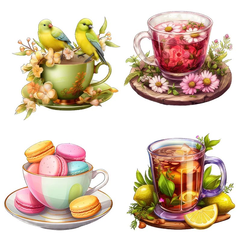 Three Ratels CF17 Beautiful tea and dessert cartoon stickers for room decoration refrigerator decals