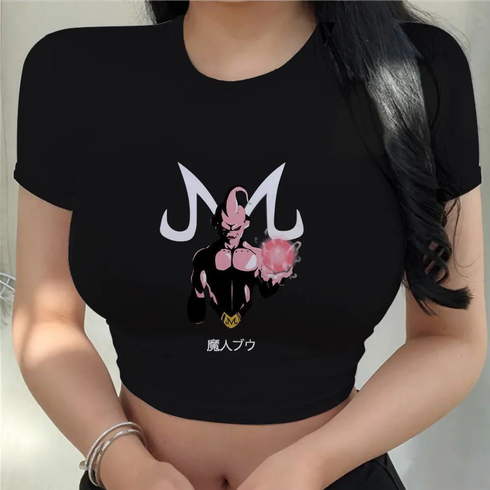 Y2k Kawaii Clothes Goku Women\'s T-shirts Summer 2024 T-shirt Harajuku Vegeta Tops Anime New Dragon Ball Z Clothing Cool Fashion