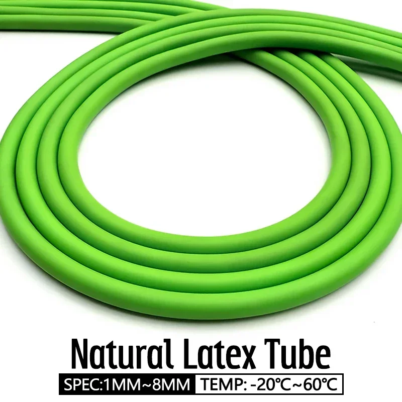 Green Elastic Latex Tubing Antifreeze Soft Tube Hose ID 1-8mm for Sports Equipment Accessories Fitness Gear Connection