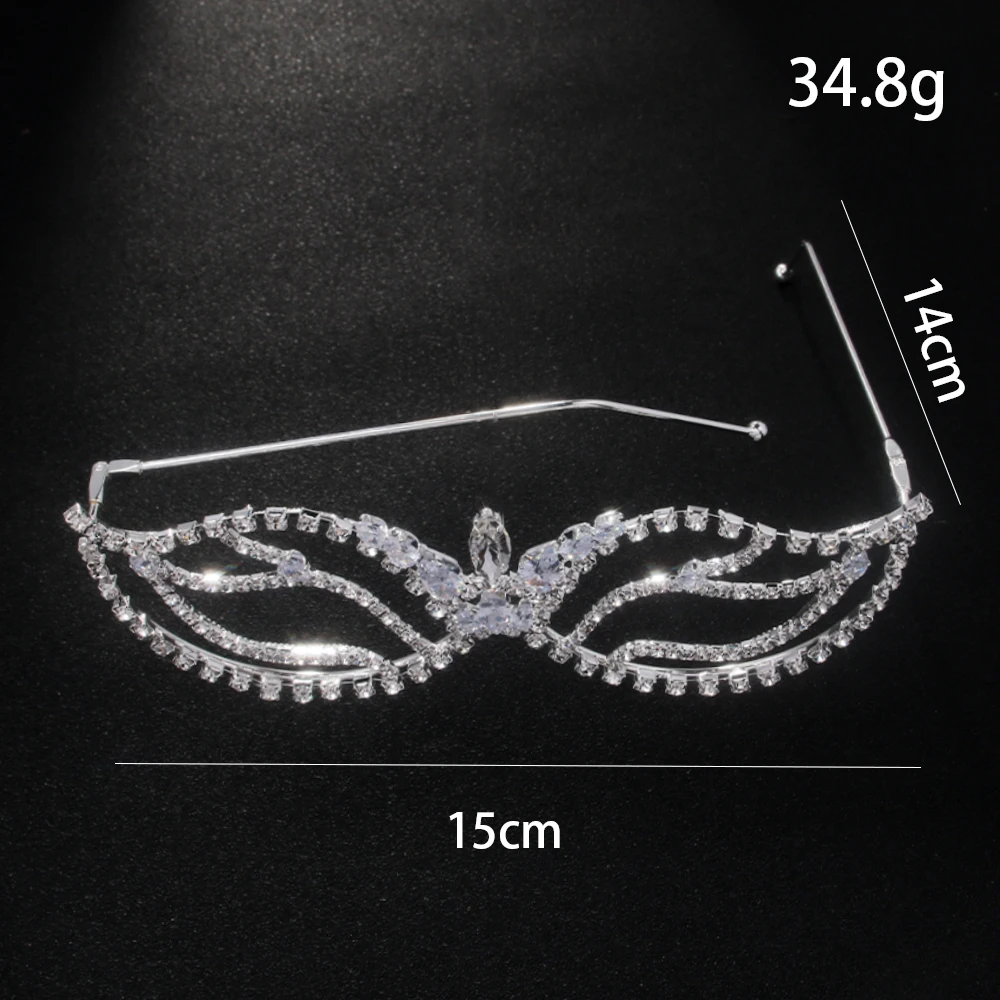 Stonefans Rhinestone Masquerade Mask Chain for Women Eye Decoration Hollow Veil Elegant Handmade Crystal Face Jewelry Cosplay