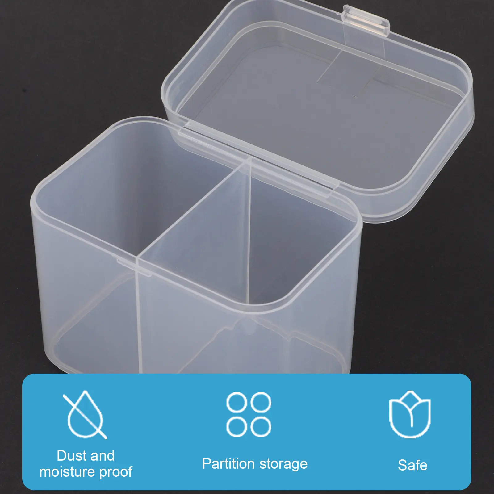 

2Pcs Cosmetics Cotton Pad Case Space-Saving Portable Nail Care Organizer Lid for Daily Use Cotton Pad Box