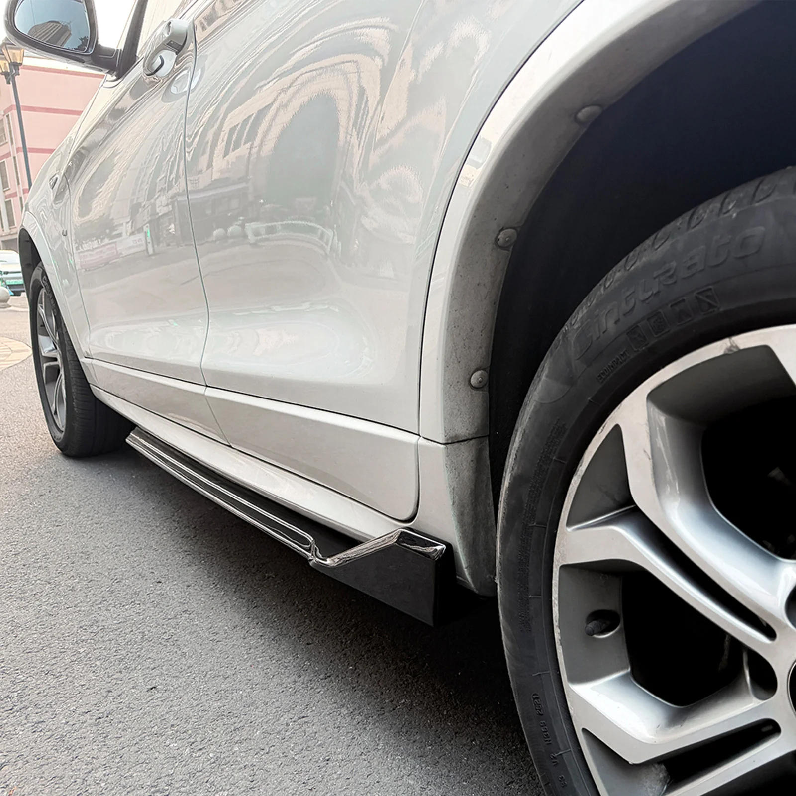 

2PCS Car Door Panel Lower Side Skirt Extension For BMW X3 X4 F25 F26 M Sport 2011-2017 Bumper Spoiler Splitter Protector