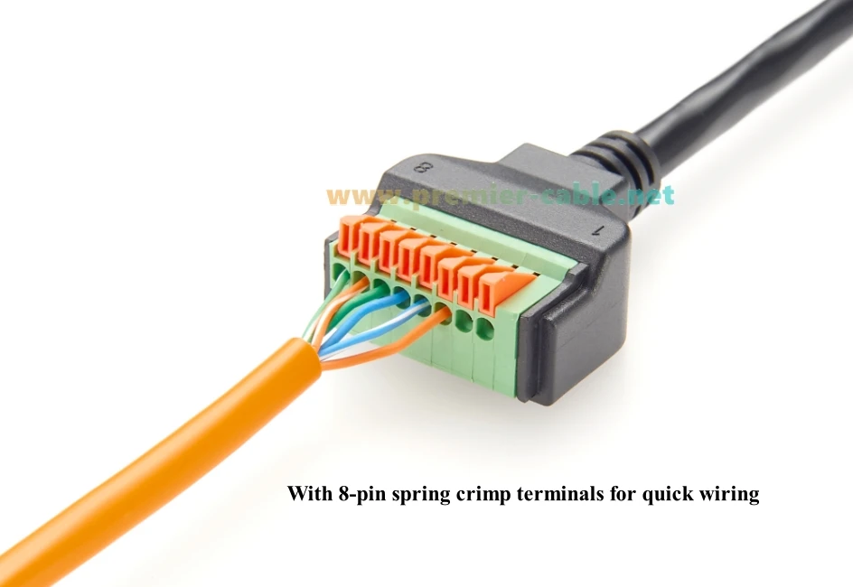RJ45 Spring Terminal Breakout Board Kabel RJ45 Ethernet Stecker auf 8Pin Solderless Press Crimp Adapter Extender Kabel für CAT5 – Detail 5