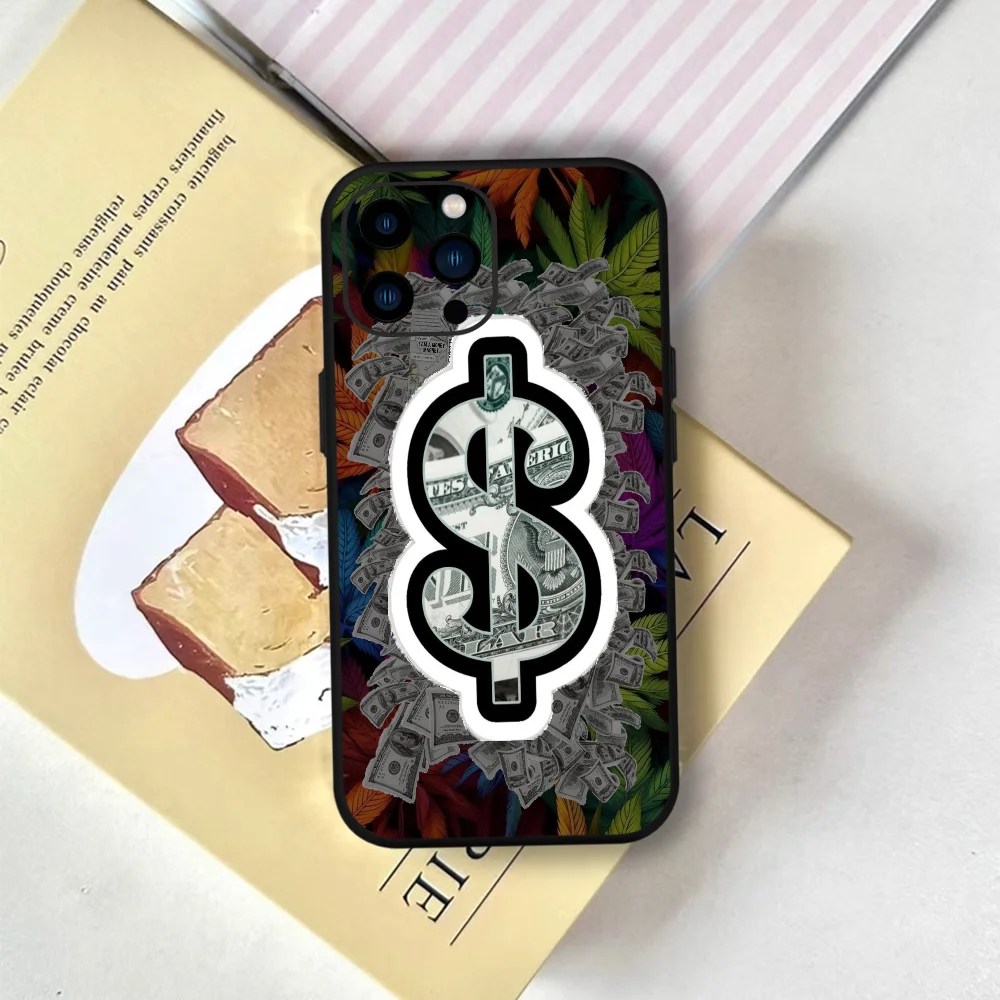 쿨 G-그래피티 M-머니 P-패턴 폰 케이스 펀다 (아이폰 12, 11, 13, 14, 15, 16, 17 미니, 맥스, 프로, 플러스용) 소프트 실리콘 블랙 커버