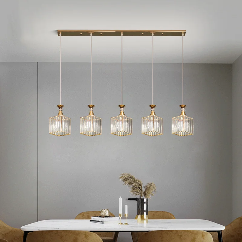 Nordic Glass Cup Led Pendant Lamp Long Strip Minimalist for Living Dining Table Room Kitchen Island Home Hanging Light Fixture