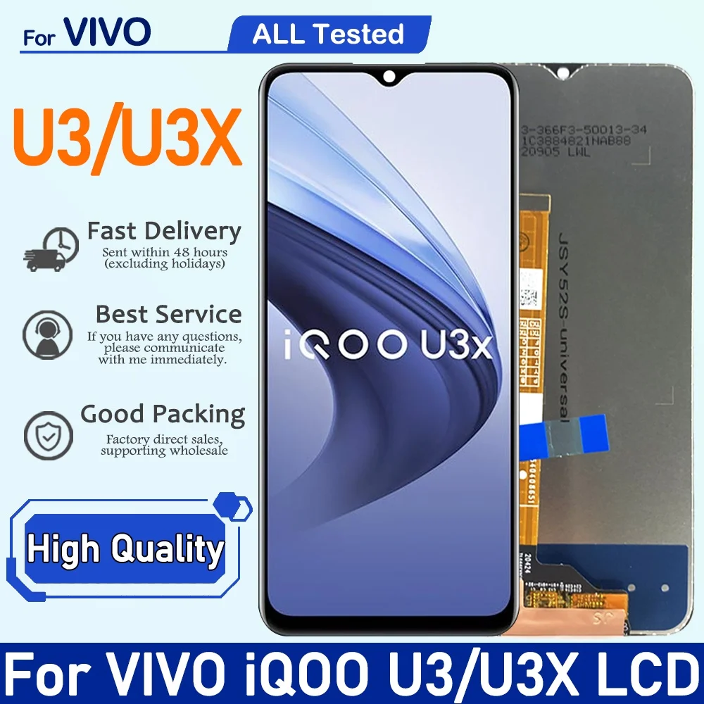 6.58“ IPS LCD For Vivo IQOO U3X V2106A LCD Display Screen Touch