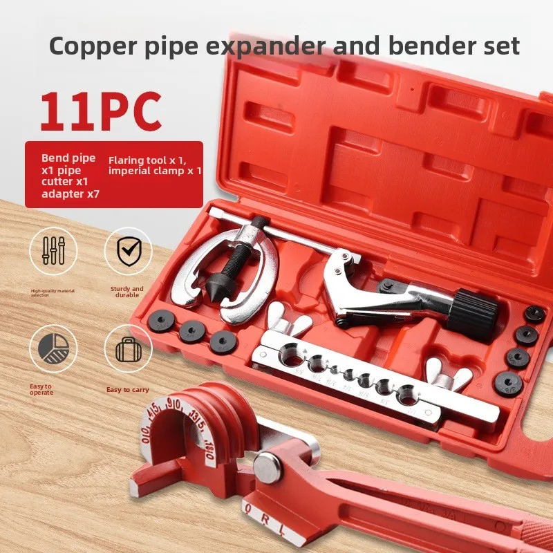 Multifunctional Copper Pipe Flaring Expander Set, AC Fridge Refrigeration Line Repair Tools